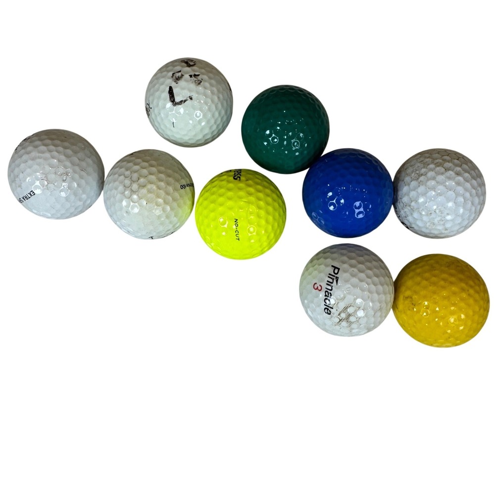 Mixed Golf Ball Lot of 9 Titleist Pinnacle Express Multi Color Practice Balls